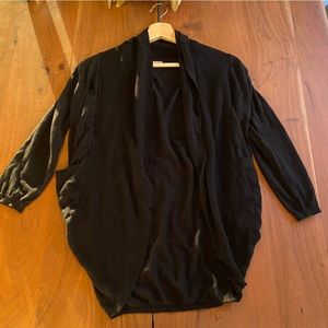 Debut Black Knit Lightweight 3/4 Sleeve Open Front Cardigan Size S